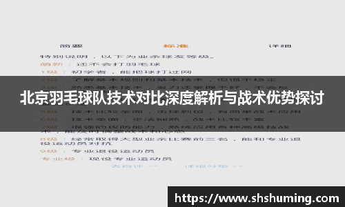北京羽毛球队技术对比深度解析与战术优势探讨